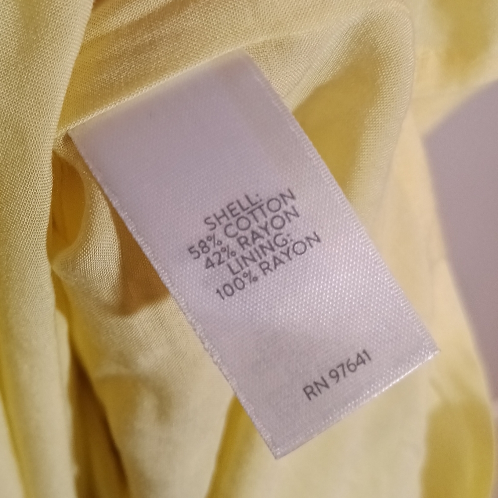 J. Jill Women's Jacquard V-Neck Tiered Midi Dress Size XL Yellow - Picture 6 of 7